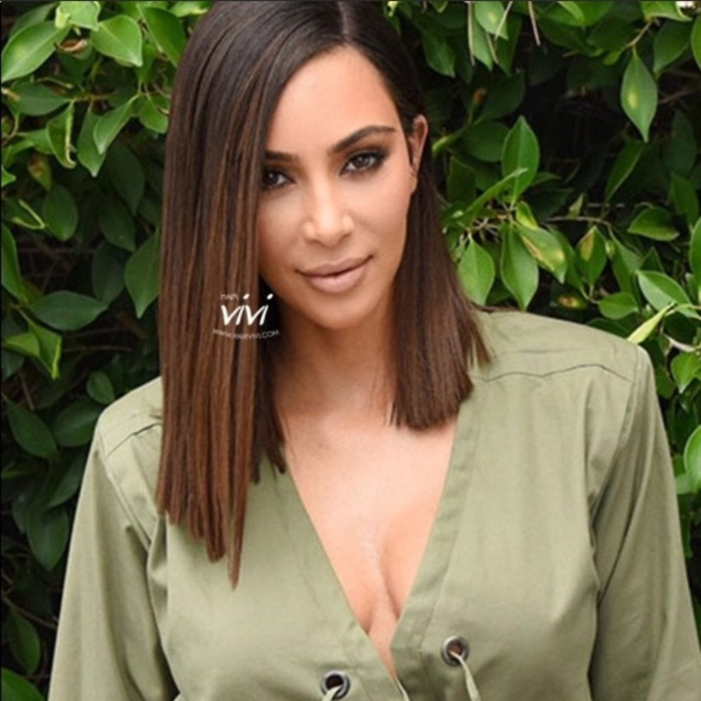 Hairvivi blunt bob virgin human hair ombré wig 16”